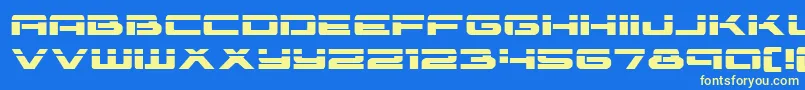 Vorpalexpand-Schriftart – Gelbe Schriften auf blauem Hintergrund