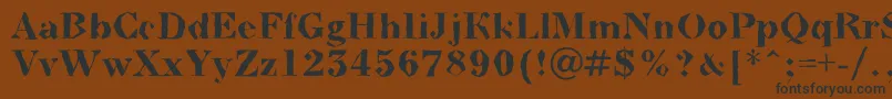 フォントBodoninovabrkBold – 黒い文字が茶色の背景にあります