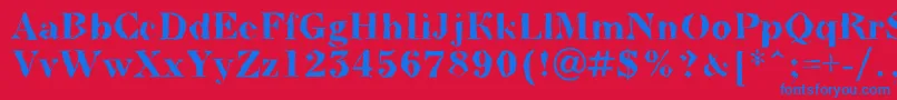 BodoninovabrkBold Font – Blue Fonts on Red Background
