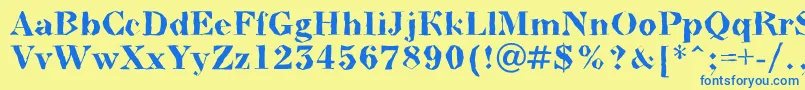 BodoninovabrkBold Font – Blue Fonts on Yellow Background