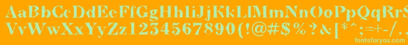 BodoninovabrkBold-Schriftart – Grüne Schriften auf orangefarbenem Hintergrund