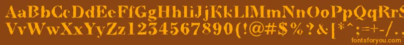 BodoninovabrkBold Font – Orange Fonts on Brown Background