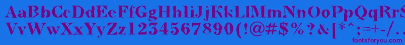 BodoninovabrkBold Font – Purple Fonts on Blue Background