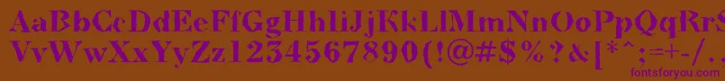BodoninovabrkBold Font – Purple Fonts on Brown Background