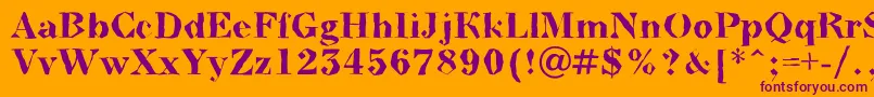 BodoninovabrkBold Font – Purple Fonts on Orange Background