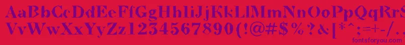 BodoninovabrkBold Font – Purple Fonts on Red Background