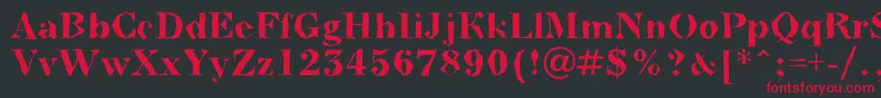 BodoninovabrkBold Font – Red Fonts on Black Background