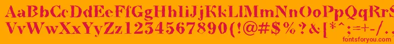 BodoninovabrkBold Font – Red Fonts on Orange Background