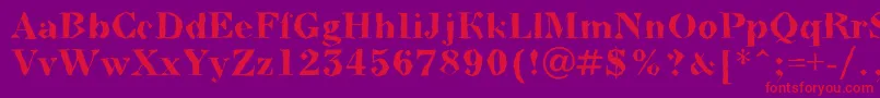 BodoninovabrkBold-Schriftart – Rote Schriften auf violettem Hintergrund