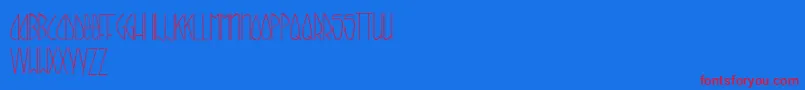 CallItSkinny-Schriftart – Rote Schriften auf blauem Hintergrund