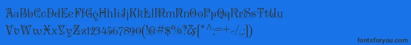 P22KilkennyPro Font – Black Fonts on Blue Background