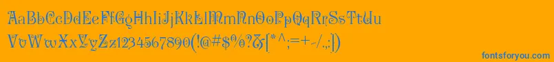 P22KilkennyPro Font – Blue Fonts on Orange Background