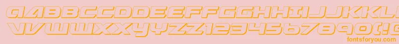 Graymalkin3D-Schriftart – Orangefarbene Schriften auf rosa Hintergrund