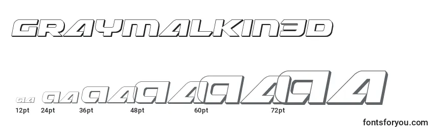 Größen der Schriftart Graymalkin3D