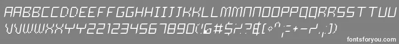 フォントDelilahThinoblique – 灰色の背景に白い文字