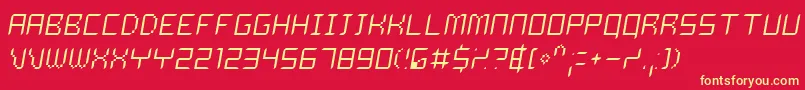 DelilahThinoblique Font – Yellow Fonts on Red Background