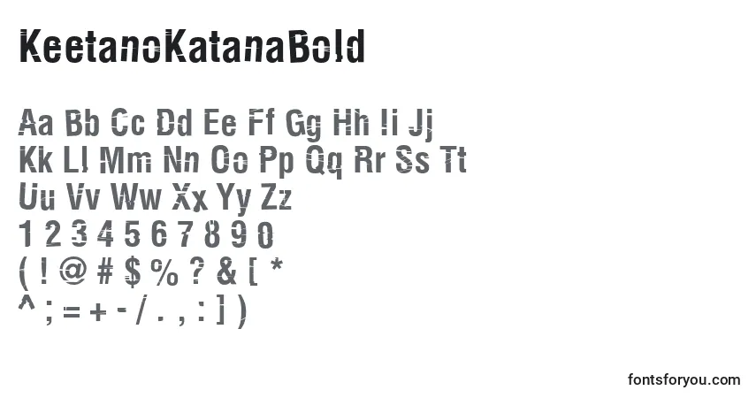 Шрифт KeetanoKatanaBold – алфавит, цифры, специальные символы