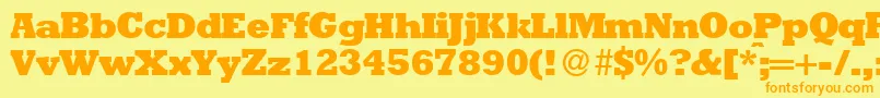 RambaultXboldRegular Font – Orange Fonts on Yellow Background