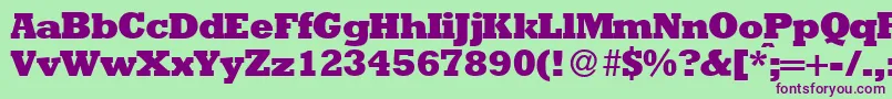 RambaultXboldRegular Font – Purple Fonts on Green Background