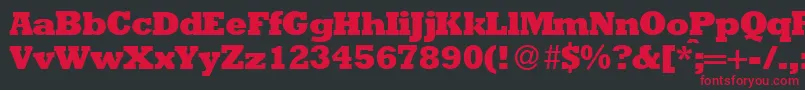 RambaultXboldRegular Font – Red Fonts on Black Background