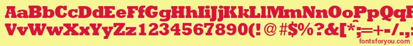 RambaultXboldRegular Font – Red Fonts on Yellow Background