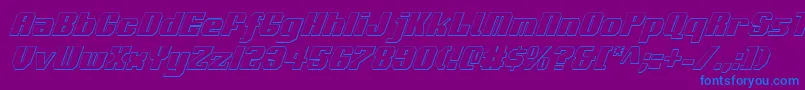 Voortrekker3Dci Font – Blue Fonts on Purple Background