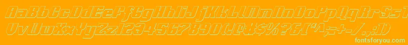 Voortrekker3Dci Font – Green Fonts on Orange Background