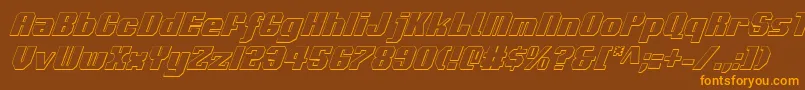 Czcionka Voortrekker3Dci – pomarańczowe czcionki na brązowym tle
