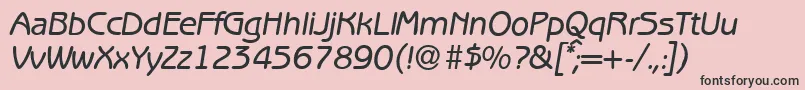 フォントB691SansMediumItalic – ピンクの背景に黒い文字