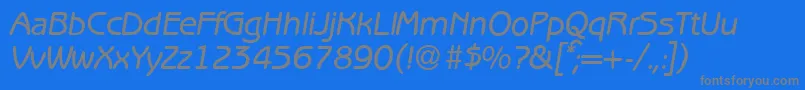 フォントB691SansMediumItalic – 青い背景に灰色の文字