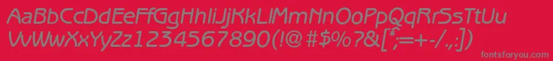 B691SansMediumItalic Font – Gray Fonts on Red Background