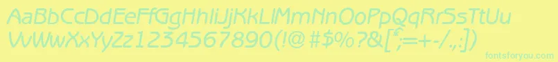 B691SansMediumItalic Font – Green Fonts on Yellow Background