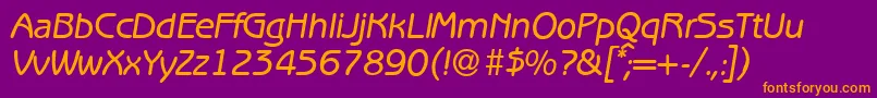 B691SansMediumItalic Font – Orange Fonts on Purple Background