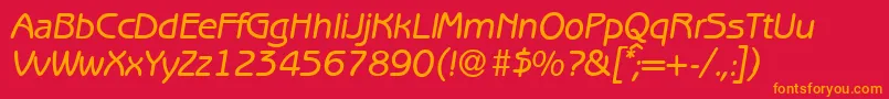 B691SansMediumItalic Font – Orange Fonts on Red Background