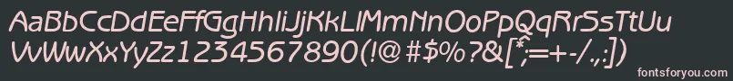 フォントB691SansMediumItalic – 黒い背景にピンクのフォント