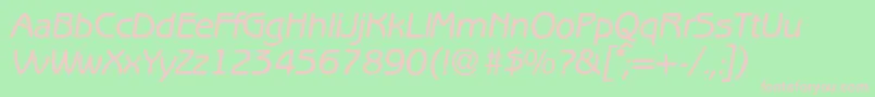 フォントB691SansMediumItalic – 緑の背景にピンクのフォント