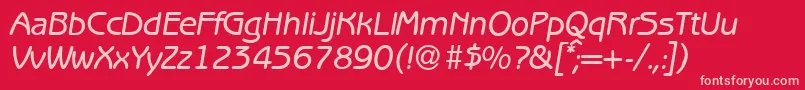 B691SansMediumItalic Font – Pink Fonts on Red Background