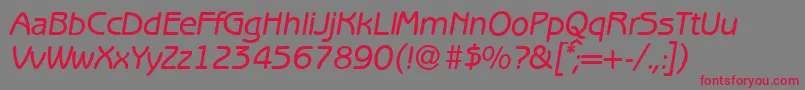 B691SansMediumItalic Font – Red Fonts on Gray Background