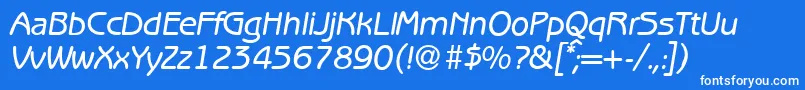 Шрифт B691SansMediumItalic – белые шрифты на синем фоне