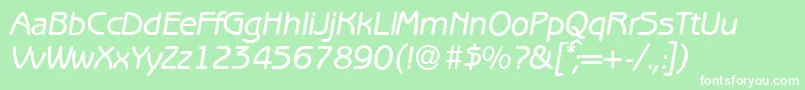 フォントB691SansMediumItalic – 緑の背景に白い文字