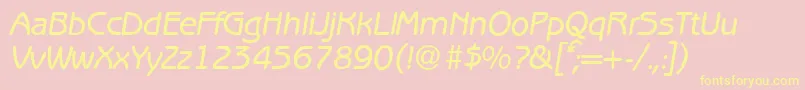 B691SansMediumItalic Font – Yellow Fonts on Pink Background