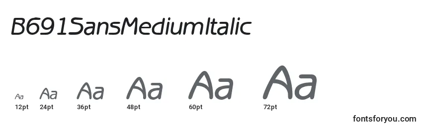 B691SansMediumItalic Font Sizes