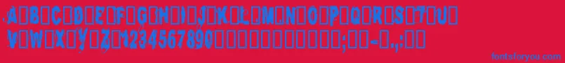 Autodestruction Font – Blue Fonts on Red Background