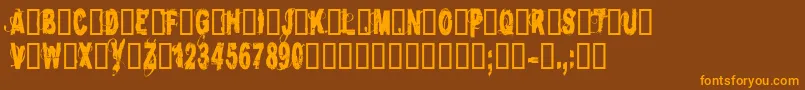 Autodestruction Font – Orange Fonts on Brown Background