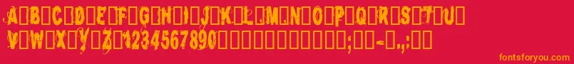 Autodestruction Font – Orange Fonts on Red Background