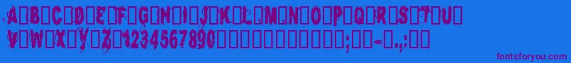 Autodestruction Font – Purple Fonts on Blue Background