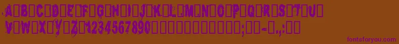 Autodestruction Font – Purple Fonts on Brown Background