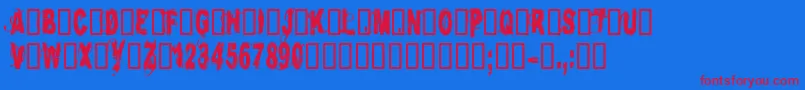 Autodestruction Font – Red Fonts on Blue Background