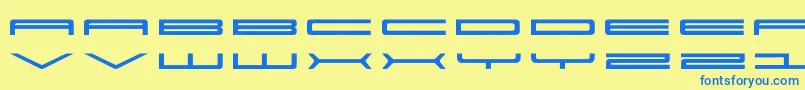 Super-Schriftart – Blaue Schriften auf gelbem Hintergrund