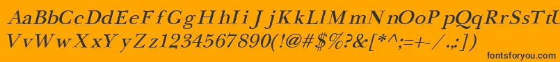 NewbaskervilleCyrillicItalic Font – Black Fonts on Orange Background